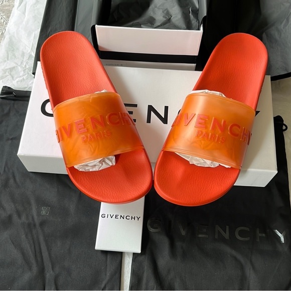 Givenchy men’s slides Bold Orange Sandals size 9 is /42 brand new